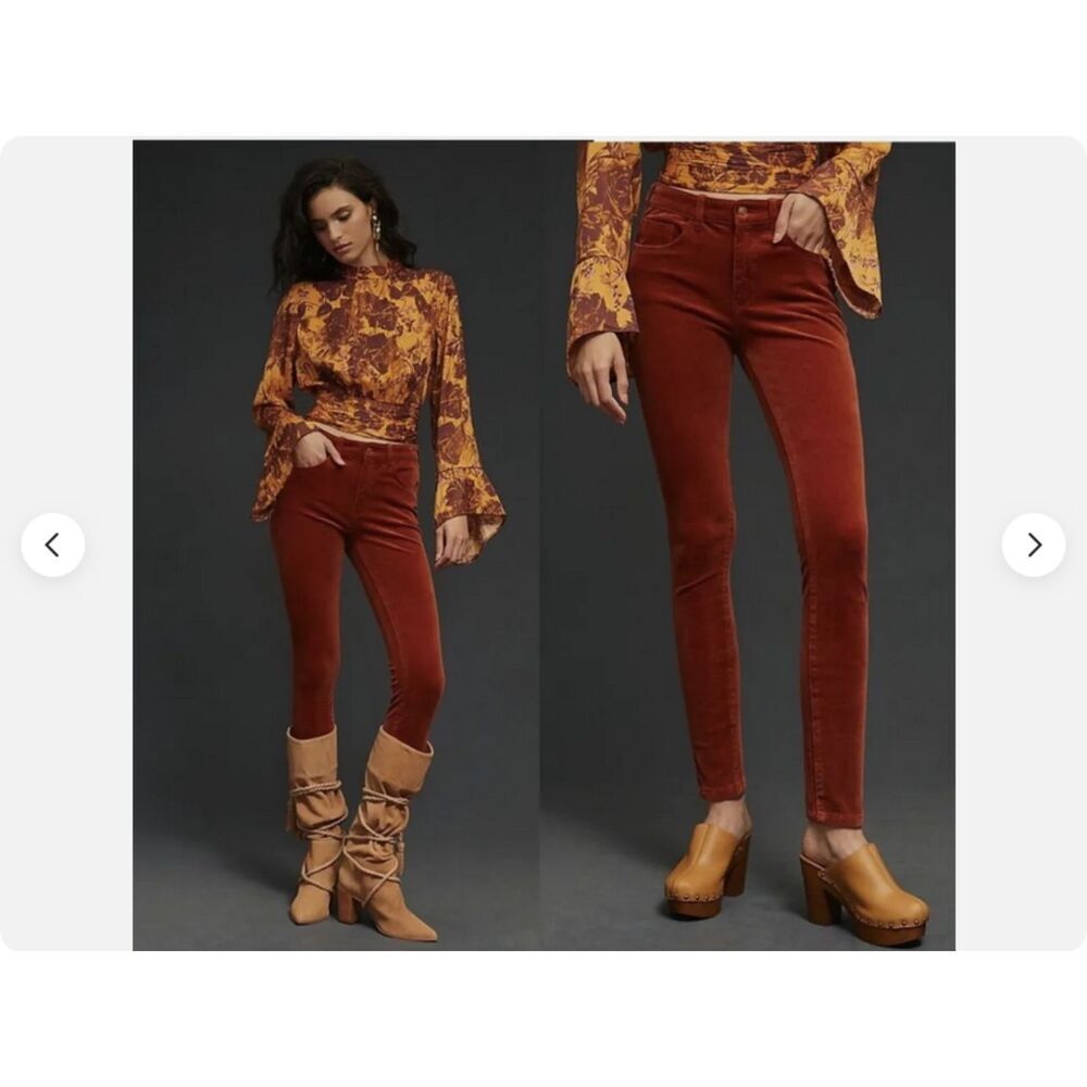 Rust Anthropologie Pilcro High-Rise Skinny Corduroy Pants (NWT)